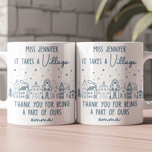 Thank You Exchange Gift For Team, Employee Appreciation It Takes A Village - Personalized Mug Thank You Exchange Gift For Team, Employee Appreciation It Takes A Village - Personalized Mug