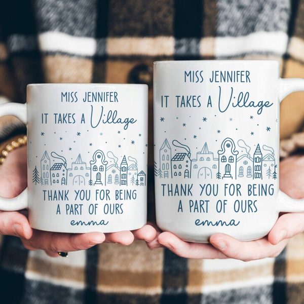 Thank You Exchange Gift For Team, Employee Appreciation It Takes A Village - Personalized Mug Thank You Exchange Gift For Team, Employee Appreciation It Takes A Village - Personalized Mug