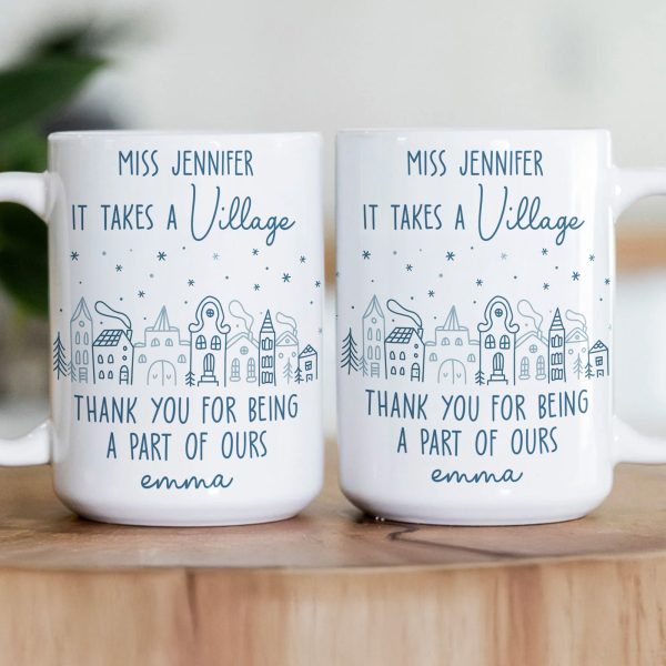 Thank You Exchange Gift For Team, Employee Appreciation It Takes A Village - Personalized Mug Thank You Exchange Gift For Team, Employee Appreciation It Takes A Village - Personalized Mug