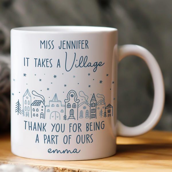Thank You Exchange Gift For Team, Employee Appreciation It Takes A Village - Personalized Mug Thank You Exchange Gift For Team, Employee Appreciation It Takes A Village - Personalized Mug