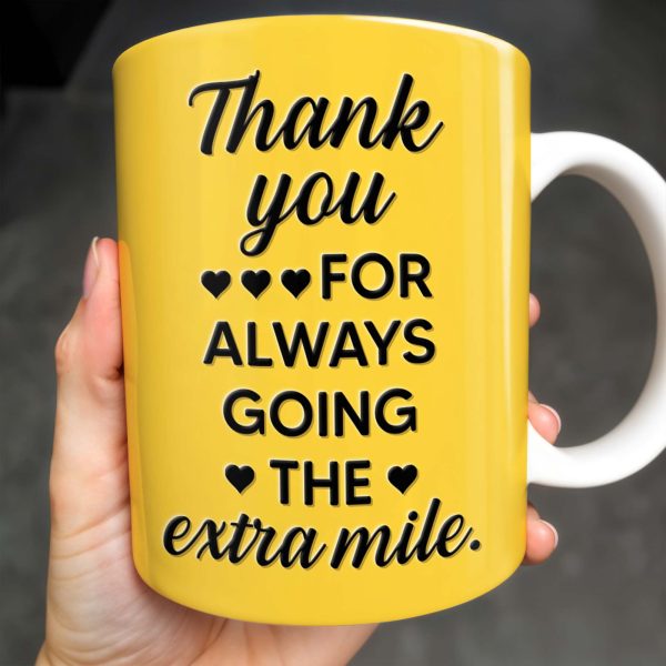 Thank You For Always Going The Extra Mile, School Bus and Hearts - Personalized Custom Coffee Mug - FAM343_MG Thank You For Always Going The Extra Mile, School Bus and Hearts - Personalized Custom Coffee Mug - FAM343_MG