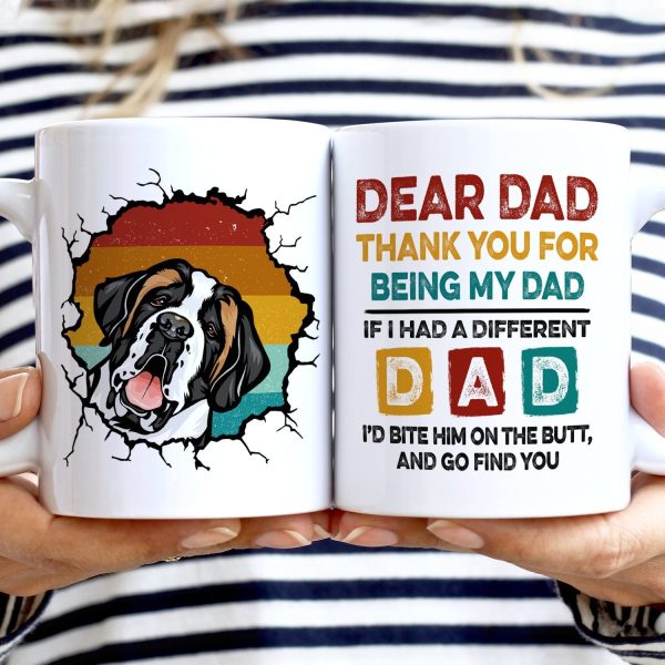 Thank You For Being My Dad - Funny, Birthday Gift For Dog Dads, Cat Dads, Pet Lovers - Personalized Custom White Edge-to-Edge Mug Thank You For Being My Dad - Funny, Birthday Gift For Dog Dads, Cat Dads, Pet Lovers - Personalized Custom White Edge-to-Edge Mug
