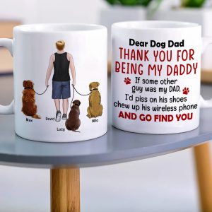 Thank You For Being My Daddy- Gift For Dog Lover- Gift For Dad- Personalized Coffee Mug- Dog Dad Mug