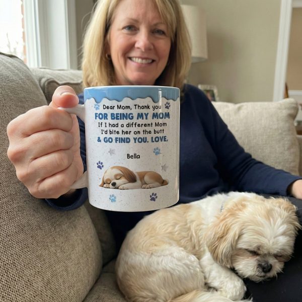 Thank You For Being My Mom - Sleeping Dog - Personalized Mug Thank You For Being My Mom - Sleeping Dog - Personalized Mug