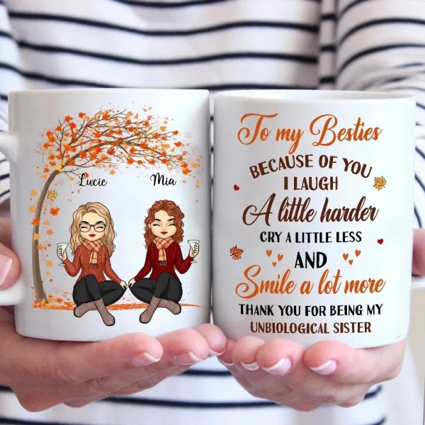 Thank You For Being My Unbiological Sister - Besties Personalized Custom Mug - Autumn Fall Gift For Best Friends, BFF, Sisters Thank You For Being My Unbiological Sister - Besties Personalized Custom Mug - Autumn Fall Gift For Best Friends, BFF, Sisters