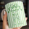 Thank You For Being My Unbiological Sister With Stripes And Wine Glasses - Personalized Custom Coffee Mug - BST535_MG Thank You For Being My Unbiological Sister With Stripes And Wine Glasses - Personalized Custom Coffee Mug - BST535_MG