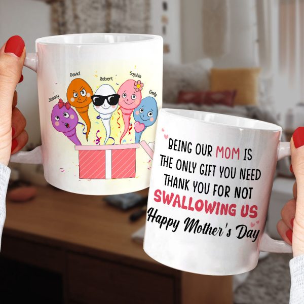 Thank You For Not Swallowing Us, Personalized Coffee Mug, Surprising With Mom Coffee Mug, Mother's Day, Birthday Gift For Mom Thank You For Not Swallowing Us, Personalized Coffee Mug, Surprising With Mom Coffee Mug, Mother's Day, Birthday Gift For Mom