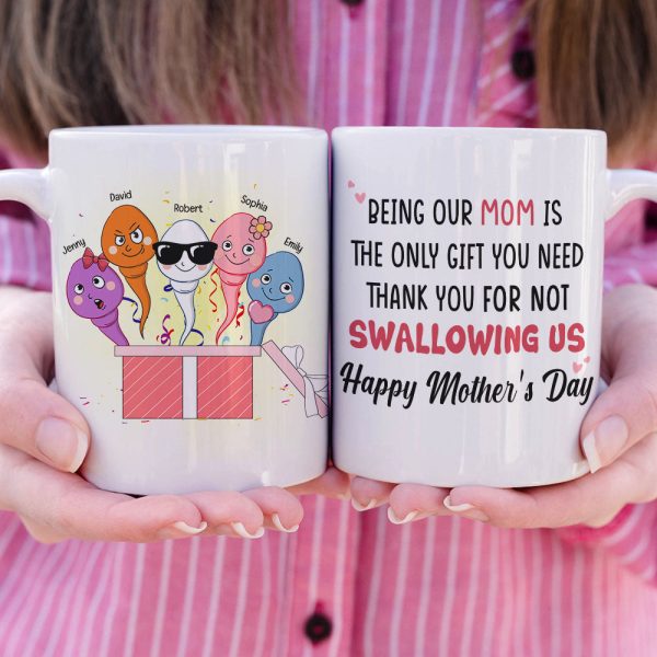 Thank You For Not Swallowing Us, Personalized Coffee Mug, Surprising With Mom Coffee Mug, Mother's Day, Birthday Gift For Mom Thank You For Not Swallowing Us, Personalized Coffee Mug, Surprising With Mom Coffee Mug, Mother's Day, Birthday Gift For Mom