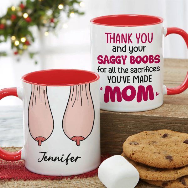 Thank You For Ruining Your Boobs, Gift For Mom, Personalized Mug, Saggy Boobs Mug, Mother's Day Gift Thank You For Ruining Your Boobs, Gift For Mom, Personalized Mug, Saggy Boobs Mug, Mother's Day Gift