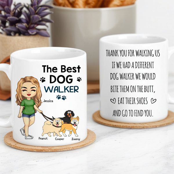 Thank You for Walking Me Hilarious Personalized White Ceramic Mug for Dog Walkers, Customizable with Dog, Perfect Gift for Pet Lovers Thank You for Walking Me Hilarious Personalized White Ceramic Mug for Dog Walkers, Customizable with Dog, Perfect Gift for Pet Lovers