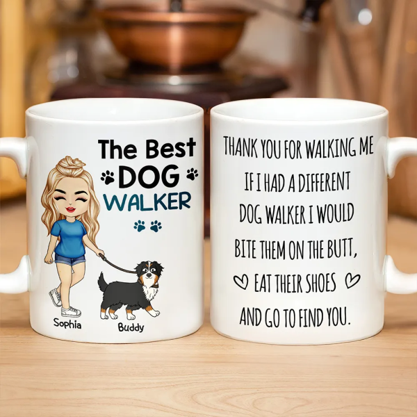 Thank You for Walking Me Hilarious Personalized White Ceramic Mug for Dog Walkers, Customizable with Dog, Perfect Gift for Pet Lovers Thank You for Walking Me Hilarious Personalized White Ceramic Mug for Dog Walkers, Customizable with Dog, Perfect Gift for Pet Lovers