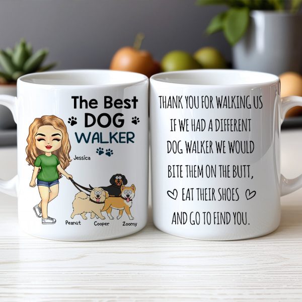 Thank You for Walking Me Hilarious Personalized White Ceramic Mug for Dog Walkers, Customizable with Dog, Perfect Gift for Pet Lovers Thank You for Walking Me Hilarious Personalized White Ceramic Mug for Dog Walkers, Customizable with Dog, Perfect Gift for Pet Lovers