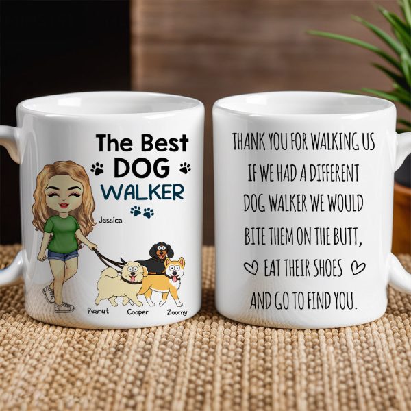 Thank You for Walking Me Hilarious Personalized White Ceramic Mug for Dog Walkers, Customizable with Dog, Perfect Gift for Pet Lovers Thank You for Walking Me Hilarious Personalized White Ceramic Mug for Dog Walkers, Customizable with Dog, Perfect Gift for Pet Lovers