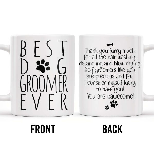 Thank You Furry Much, Precious Dog Groomers, Bone And Paw Prints - Personalized Custom Coffee Mug - DOG069_MG Thank You Furry Much, Precious Dog Groomers, Bone And Paw Prints - Personalized Custom Coffee Mug - DOG069_MG