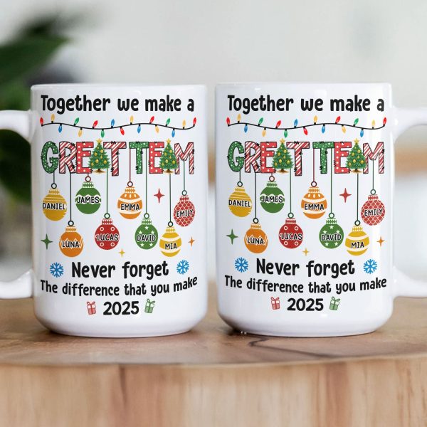 Thank You Gifts Employee Appreciation - Together We Make A Great Team - Personalized Mug Thank You Gifts Employee Appreciation - Together We Make A Great Team - Personalized Mug