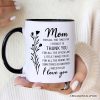 Thank You Mom Personalized Mug, Minimalist Mama Gift with Custom Name