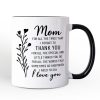 Thank You Mom Personalized Mug, Minimalist Mama Gift with Custom Name