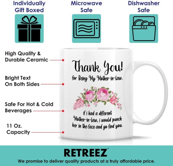 Thank You Mother in Law Coffee Mug Funny Gift for Mother in Law from Daughter in Law
