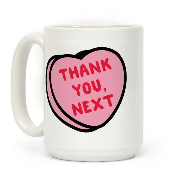 Thank You Next Pink Candy Heart Coffee Mug Thank You Next Pink Candy Heart Coffee Mug