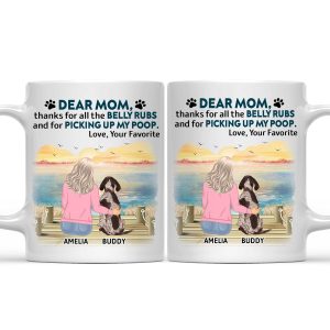 Thanks For All The Belly Rubs - Gift For Dog Lovers, Dog Mom, Dog Dad - Personalized Mug