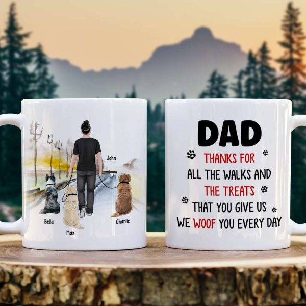 Thanks For All The Walks, Personalized Mug, Gifts For Dog Lover