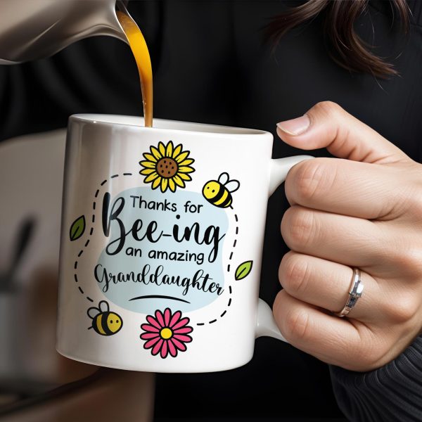Thanks for Bee-ing an Amazing Granddaughter, Bees and Flowers - Personalized Custom Coffee Mug - GDT310_MG Thanks for Bee-ing an Amazing Granddaughter, Bees and Flowers - Personalized Custom Coffee Mug - GDT310_MG