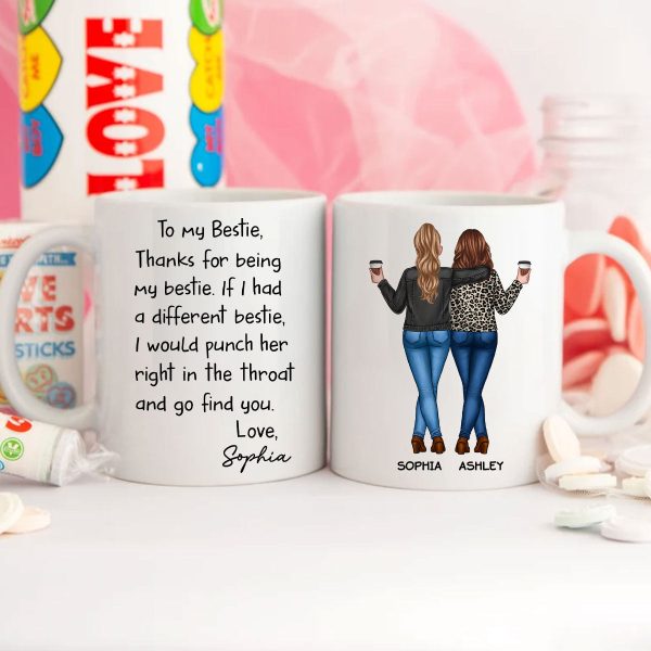 Thanks For Being My Bestie Funny Gift For Best Friends Personalized Mug Thanks For Being My Bestie Funny Gift For Best Friends Personalized Mug
