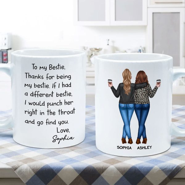 Thanks For Being My Bestie Funny Gift For Best Friends Personalized Mug Thanks For Being My Bestie Funny Gift For Best Friends Personalized Mug