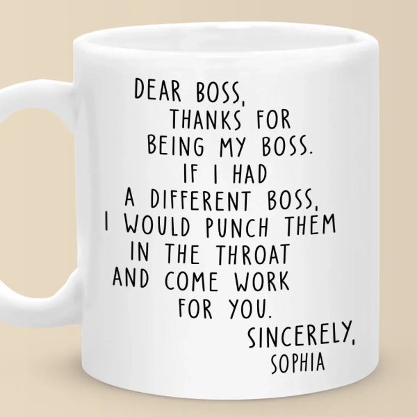 Thanks For Being My Boss - Coworker Personalized Custom Mug - Christmas Gift For Coworkers, Work Friends, Colleagues Thanks For Being My Boss - Coworker Personalized Custom Mug - Christmas Gift For Coworkers, Work Friends, Colleagues