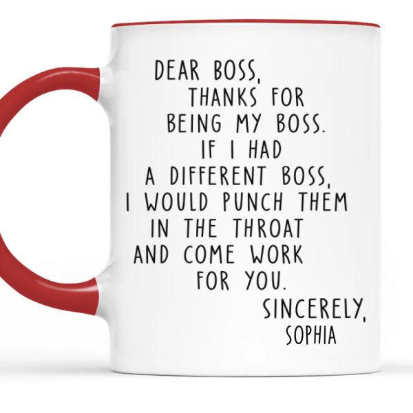 Thanks For Being My Boss - Coworker Personalized Custom Mug - Christmas Gift For Coworkers, Work Friends, Colleagues Thanks For Being My Boss - Coworker Personalized Custom Mug - Christmas Gift For Coworkers, Work Friends, Colleagues
