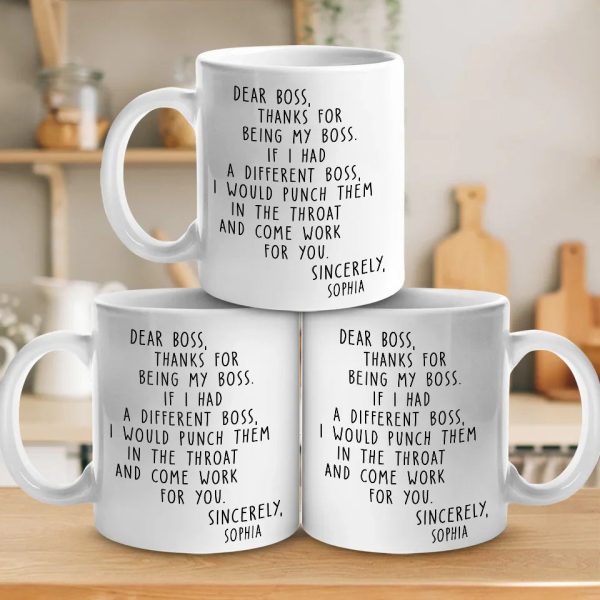 Thanks For Being My Boss - Coworker Personalized Custom Mug - Christmas Gift For Coworkers, Work Friends, Colleagues Thanks For Being My Boss - Coworker Personalized Custom Mug - Christmas Gift For Coworkers, Work Friends, Colleagues
