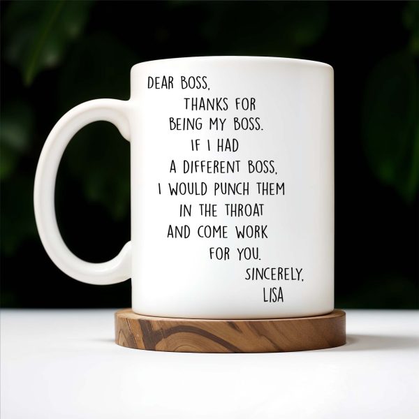 Thanks For Being My Boss Appreciation Coffee Mug - Personalized Custom Coffee Mug - COL028_MG Thanks For Being My Boss Appreciation Coffee Mug - Personalized Custom Coffee Mug - COL028_MG