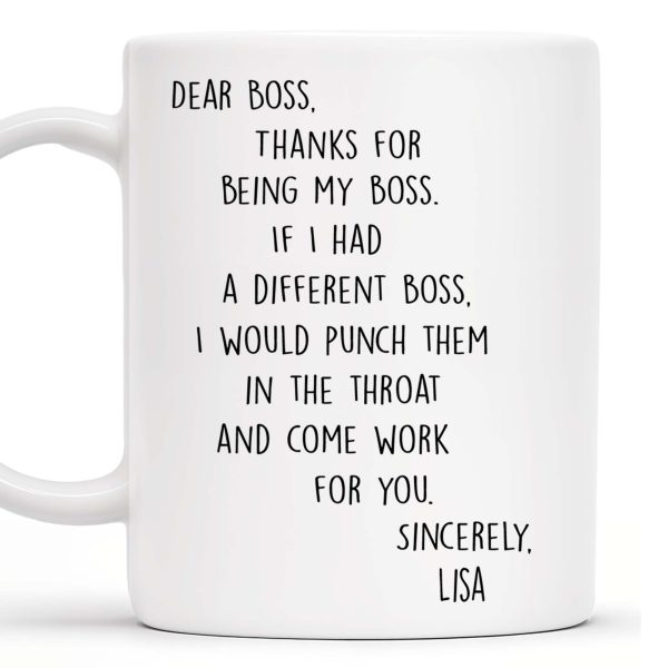 Thanks For Being My Boss Appreciation Coffee Mug - Personalized Custom Coffee Mug - COL028_MG Thanks For Being My Boss Appreciation Coffee Mug - Personalized Custom Coffee Mug - COL028_MG