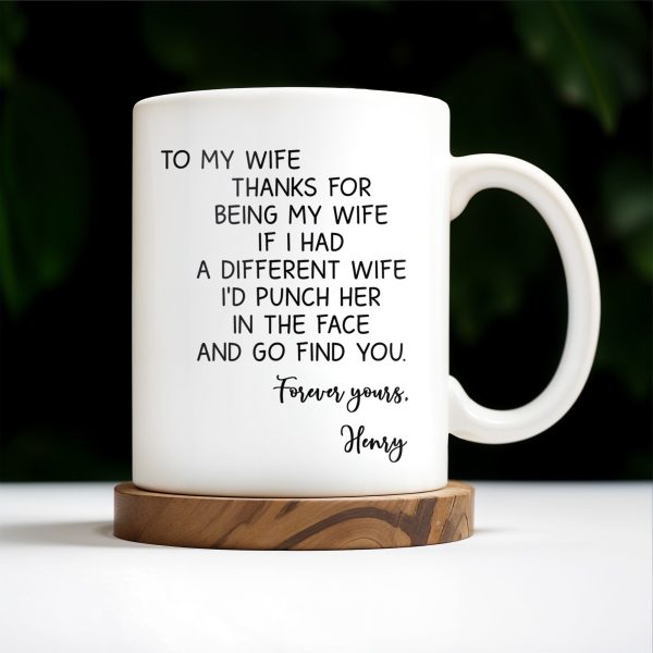 Thanks For Being My Wife, Forever Yours - Personalized Custom Coffee Mug - WIF033_MG