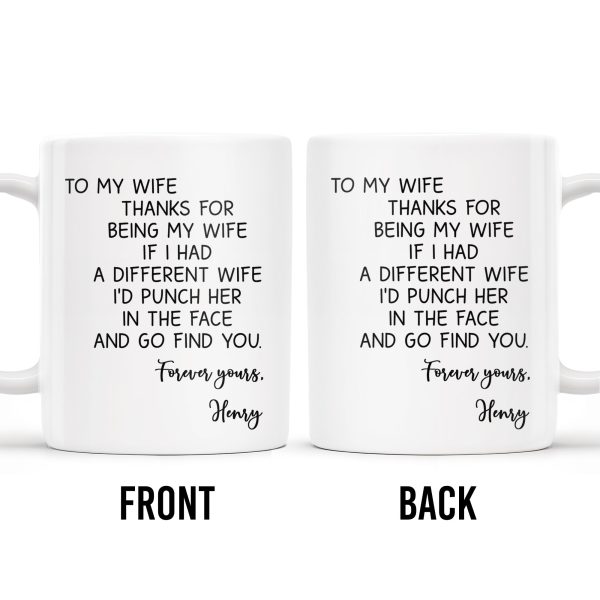 Thanks For Being My Wife, Forever Yours - Personalized Custom Coffee Mug - WIF033_MG