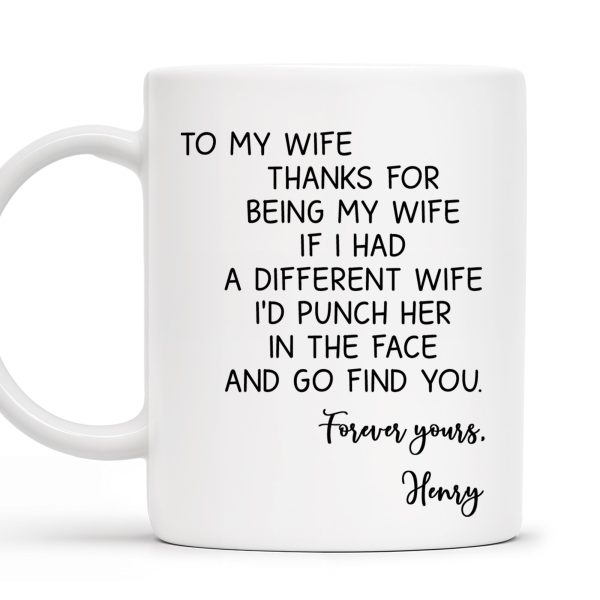 Thanks For Being My Wife, Forever Yours - Personalized Custom Coffee Mug - WIF033_MG