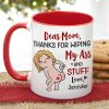 Thanks For Wiping, Dear Mom Mug, Personalized Coffee Mug, Funny Gift For Mother's Day Thanks For Wiping, Dear Mom Mug, Personalized Coffee Mug, Funny Gift For Mother's Day