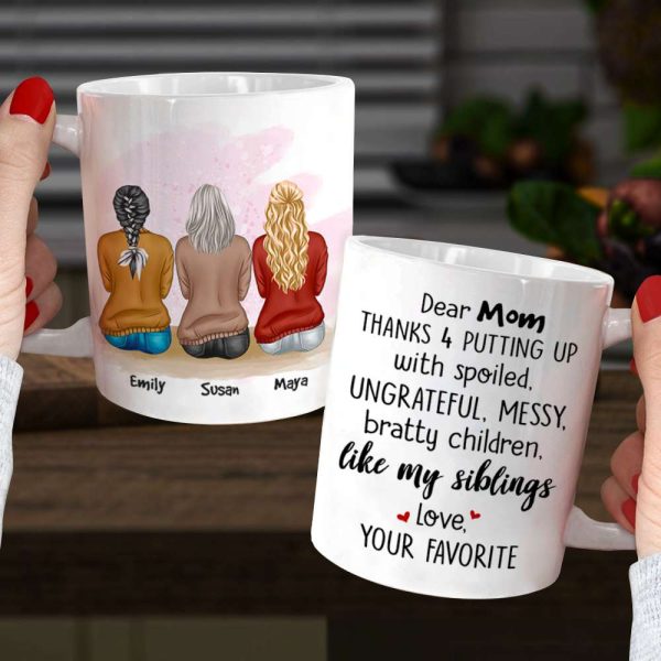 Thanks Mom, Gift For Mommy White Mug Thanks Mom, Gift For Mommy White Mug