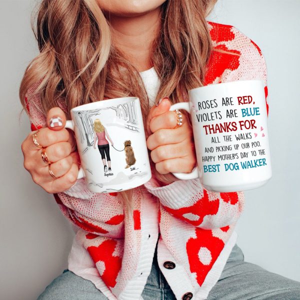 The Best Dog Walker, Dad Mom Pet Lover Personalized Coffee Mug White Mug, Gift For Dad Mom The Best Dog Walker, Dad Mom Pet Lover Personalized Coffee Mug White Mug, Gift For Dad Mom