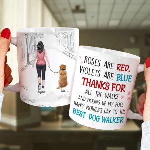 The Best Dog Walker, Dad Mom Pet Lover Personalized Coffee Mug White Mug, Gift For Dad Mom