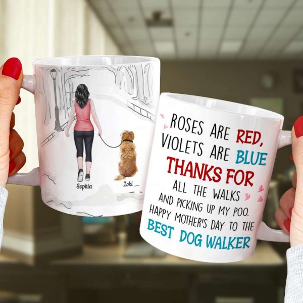The Best Dog Walker, Dad Mom Pet Lover Personalized Coffee Mug White Mug, Gift For Dad Mom The Best Dog Walker, Dad Mom Pet Lover Personalized Coffee Mug White Mug, Gift For Dad Mom
