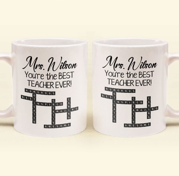 The Best Teacher Scrabble Name Affirmation - Personalized Mug The Best Teacher Scrabble Name Affirmation - Personalized Mug