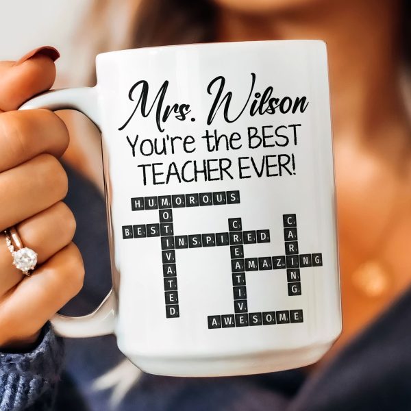 The Best Teacher Scrabble Name Affirmation - Personalized Mug The Best Teacher Scrabble Name Affirmation - Personalized Mug