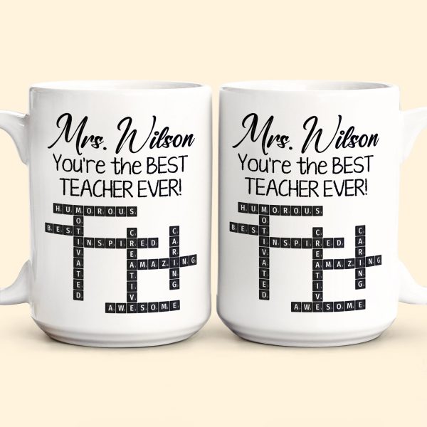 The Best Teacher Scrabble Name Affirmation - Personalized Mug The Best Teacher Scrabble Name Affirmation - Personalized Mug