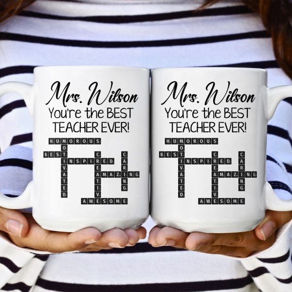 The Best Teacher Scrabble Name Affirmation - Personalized Mug The Best Teacher Scrabble Name Affirmation - Personalized Mug