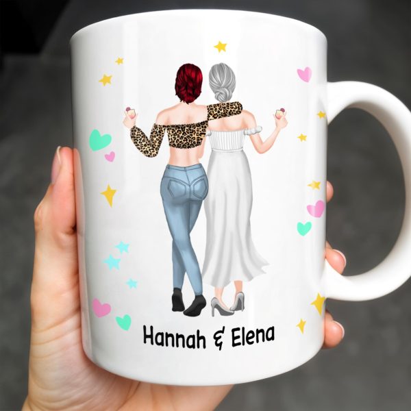 The Bestie Mug With Two Girls Design - Personalized Custom Coffee Mug - BST149_MG