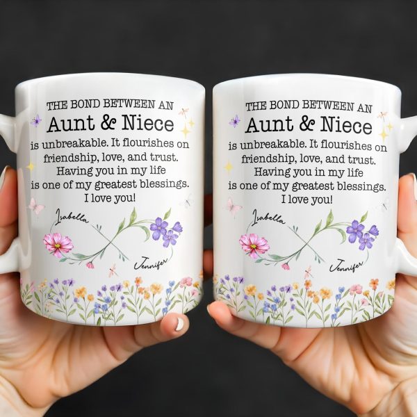 The Bond Between An Aunt And Niece, Unbreakable Relationship, Love And Friendship - Personalized Custom Coffee Mug - NCE022_MG The Bond Between An Aunt And Niece, Unbreakable Relationship, Love And Friendship - Personalized Custom Coffee Mug - NCE022_MG