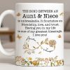 The Bond Between an Aunt & Niece, Butterflies and Flowers - Personalized Custom Coffee Mug - NCE039_MG The Bond Between an Aunt & Niece, Butterflies and Flowers - Personalized Custom Coffee Mug - NCE039_MG