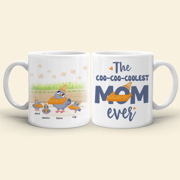 The Coo-coo-coolest Mom Ever, Gift For Mom, Personalized Mug, Pigeon Bird Mug, Mother's Day Gift The Coo-coo-coolest Mom Ever, Gift For Mom, Personalized Mug, Pigeon Bird Mug, Mother's Day Gift