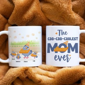 The Coo-coo-coolest Mom Ever, Gift For Mom, Personalized Mug, Pigeon Bird Mug, Mother's Day Gift